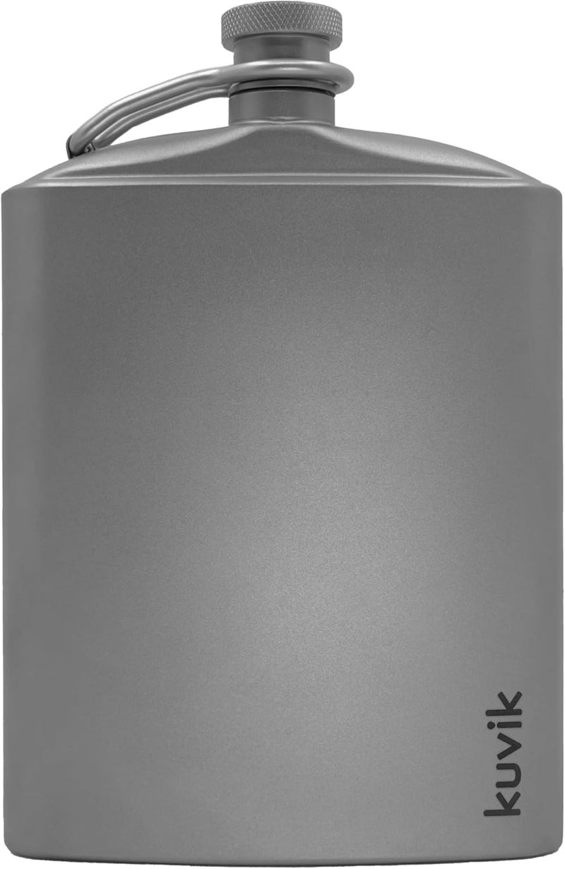 Kuvik Titanium Flask 7.4 oz (220ml) - Ultralight and Compact Flask for Backpacking, Camping, and Hiking - Image 1